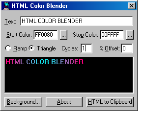Screen shot of HTML Color Blender