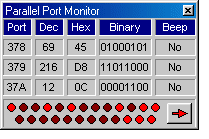 Screen shot of Parallel Port Monitor